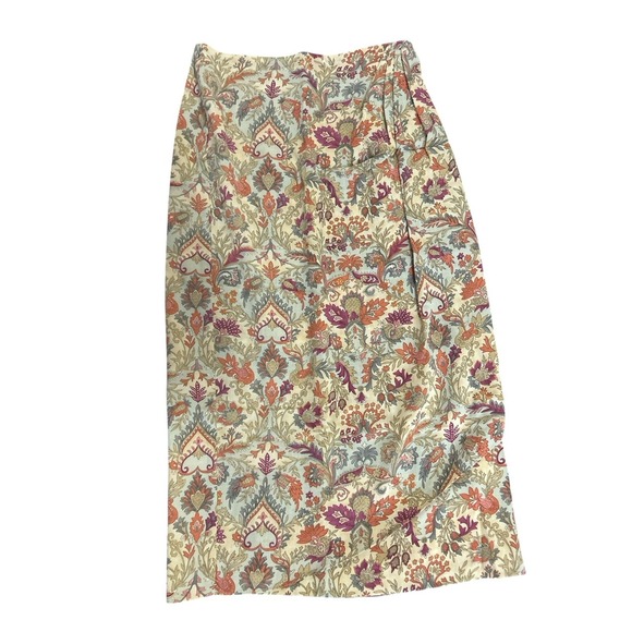 Talbots Floral/Vines Midi Wrap Skirt. Wool, Lined, Sz 6‎ - Picture 1 of 5